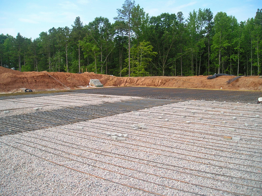 Site preparation for the construction of a wastewater treatment plant.